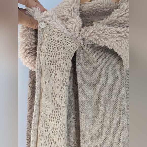 Anthropologie Bondurant Sherpa Sweater Coat Cardigan Sleeping On Snow - Picture 9 of 13